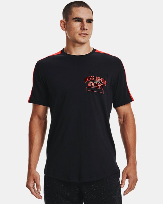男士UA Athletic Department Pocket T恤, Black, pdpMainDesktop image number 0